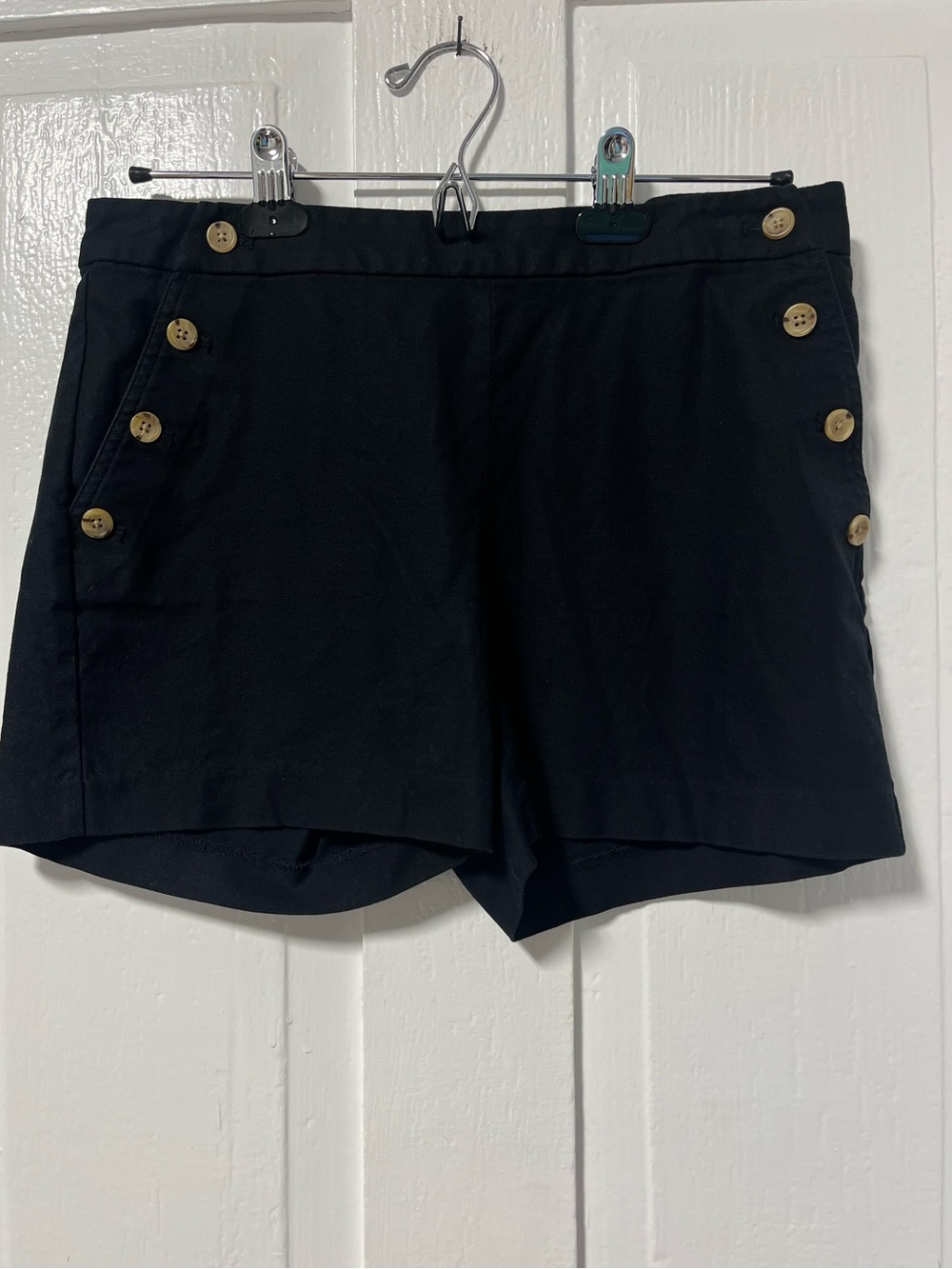 Banana Republic Sailor Button Shorts Womens 4 Black 4 Inch Inseam